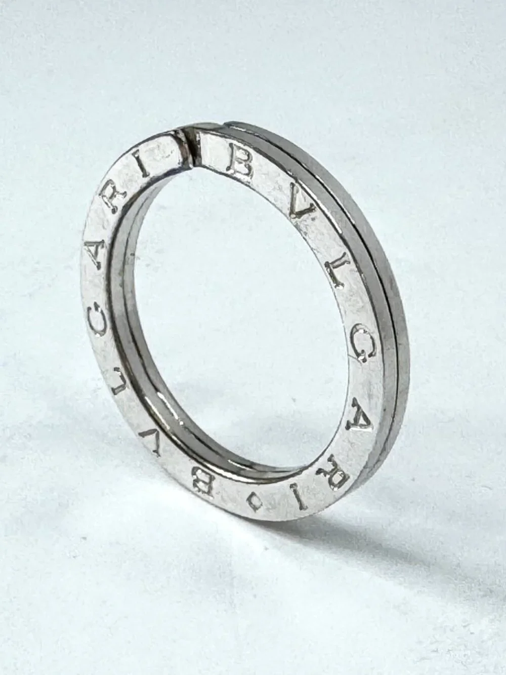 Vintage Bvlgari Bvlgari Sterling Silver 925 Logo Scarf Ring Italy JR1902